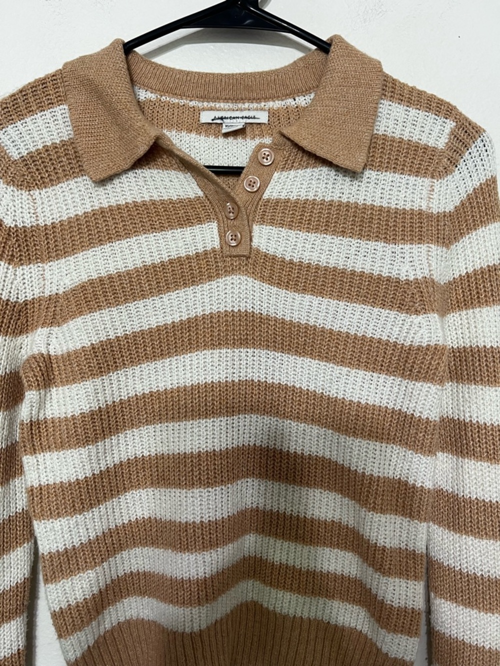 American Eagle Striped Collared Sweater Size XS - Picture 4 of 9
